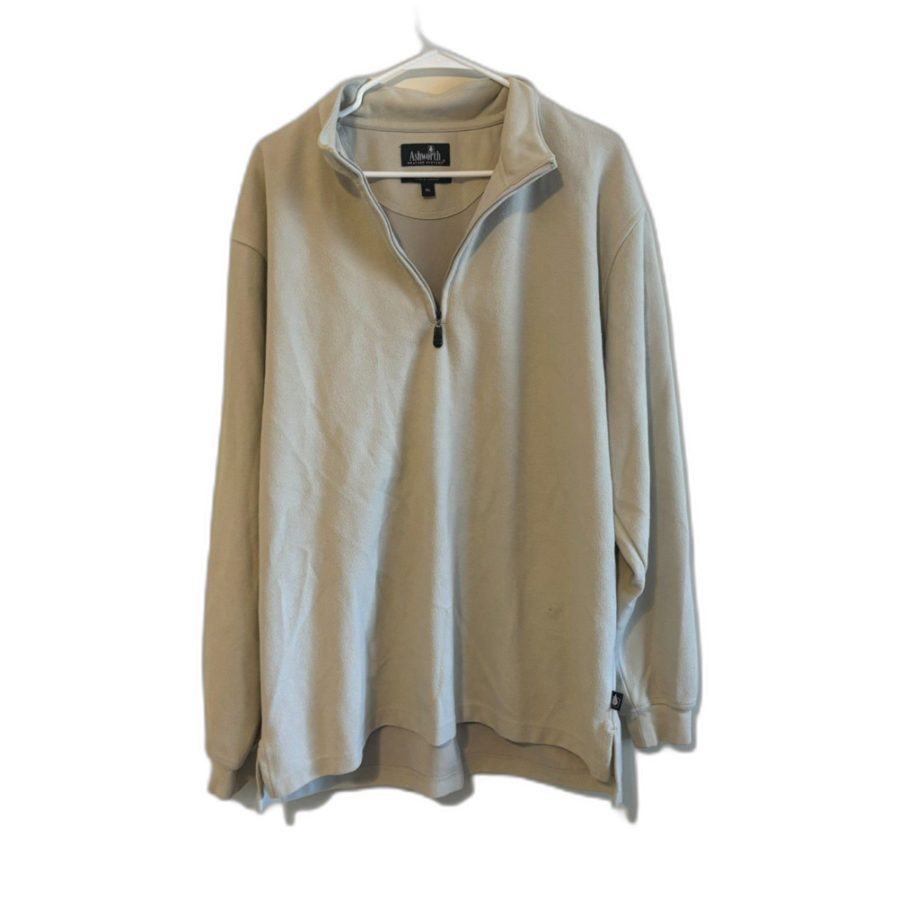Ashworth Weather Systems Golf Quarter Zip Pullover Tan XL